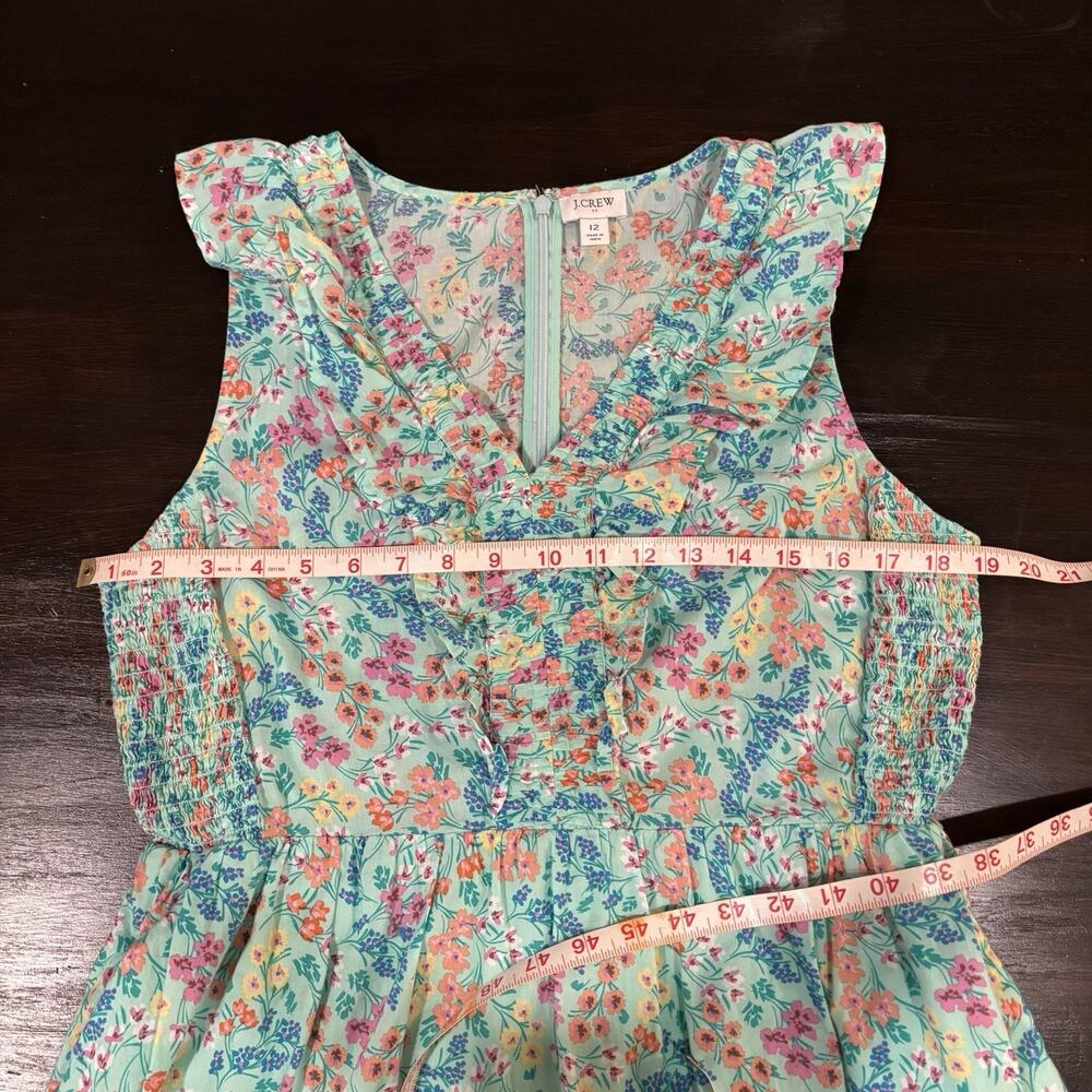J.CREW Floral Tiered Ruffle V-Neck Sleeveless Midi Sundress 12 Cottagecore - Picture 8 of 8